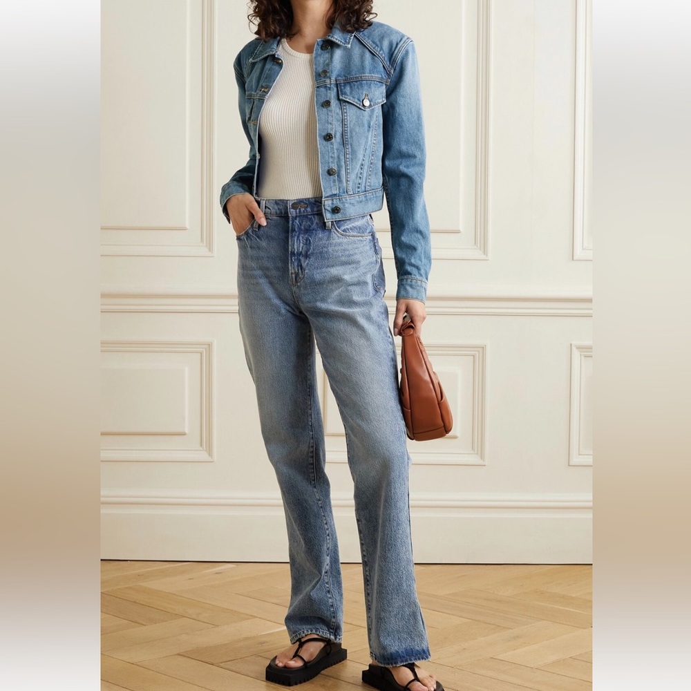 Veronica beard Dottie strong shoulder denim jacket